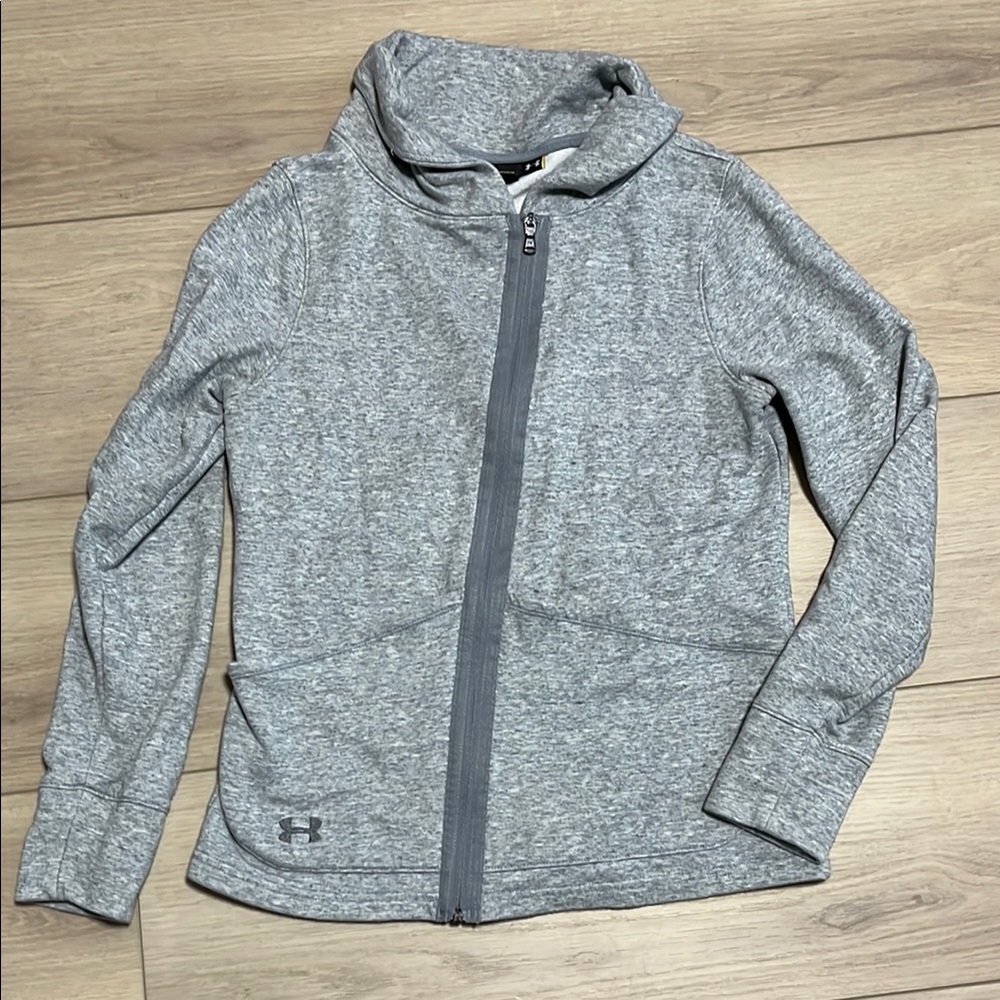 Under Armour gray lightweight zippered jacket sweatshirt women’s size S M loose